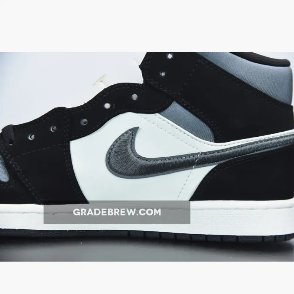 Nike Air Jordan 1 Mid Satin White/Black/Silver 852542-011