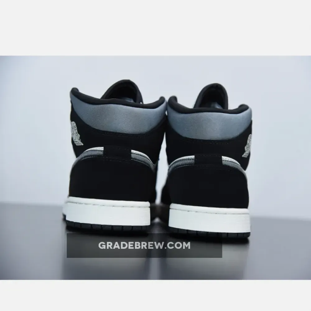 Nike Air Jordan 1 Mid Satin White/Black/Silver 852542-011