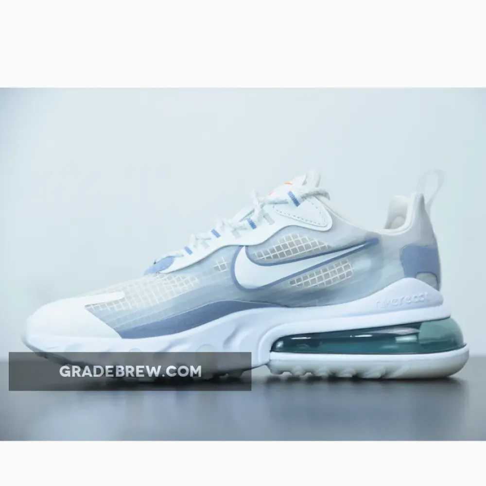 Nike Air Max 270 React SE White Indigo Fog Blue/Orange/Grey CJ4060-100