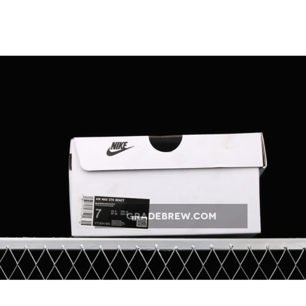 Nike Air Max 270 React Black Silver Orange  CT1834-001