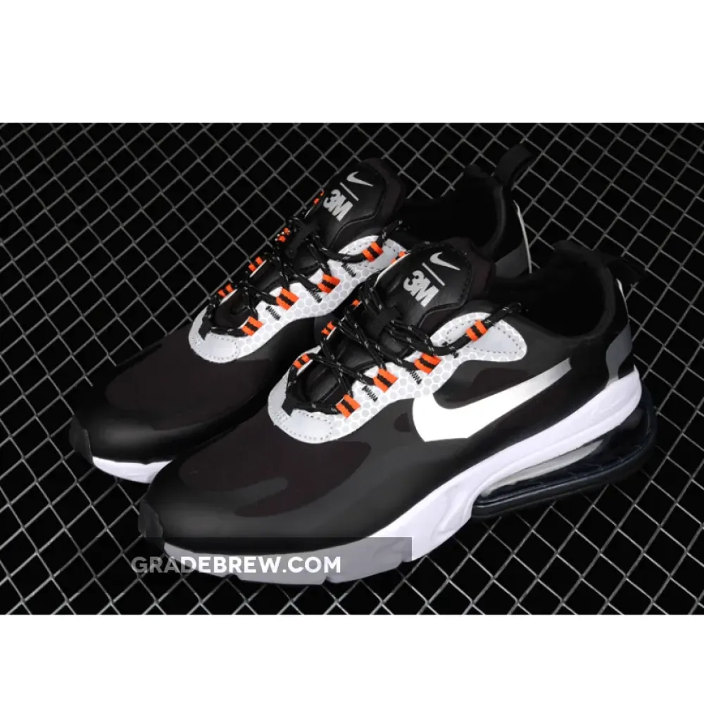 Nike Air Max 270 React Black Silver Orange  CT1834-001