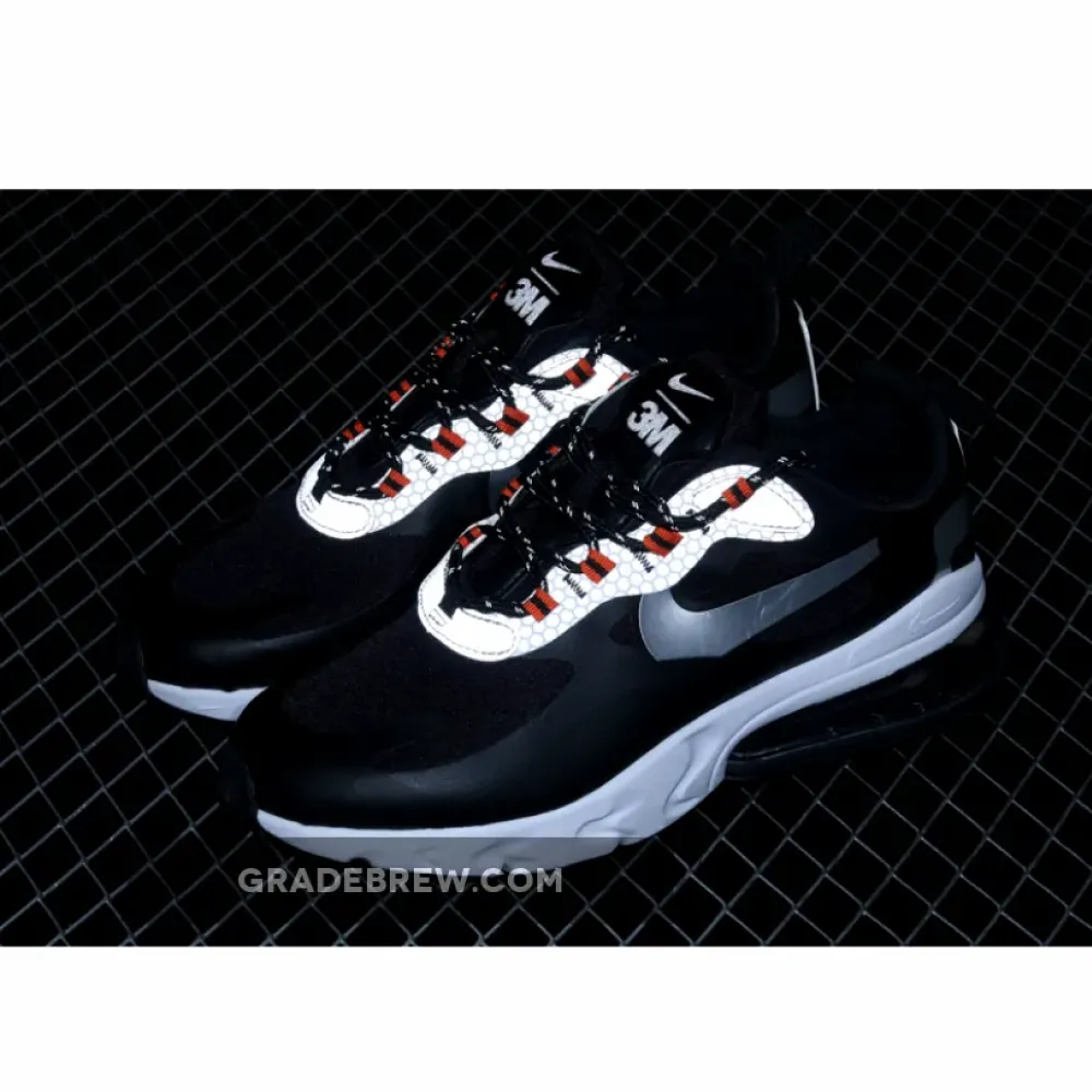 Nike Air Max 270 React Black Silver Orange  CT1834-001